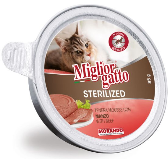 

Консервированный корм для кошек MigliorGatto Sterilized Beef 85 г