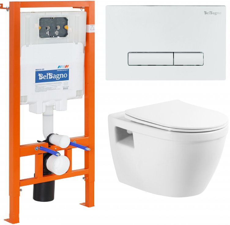 

Унитаз подвесной BelBagno BB070CHR/SC/BB002-80/BB018-GV-BIANCO