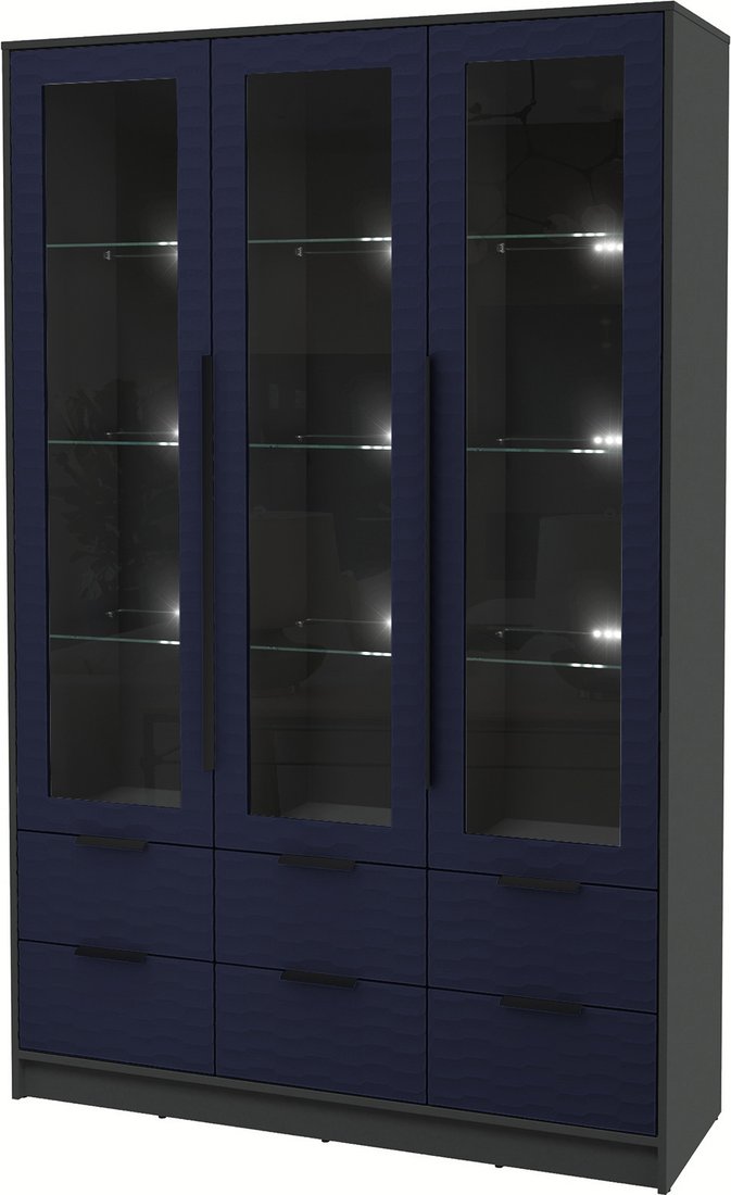 

Шкаф-витрина Интерлиния Концепт Зодиак КТ-ШВ3 с подсветкой (антрацит/индиго)
