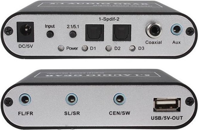 

Разветвитель USBTOP Декодер 5.1 - 3.5 мм
