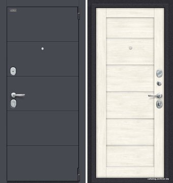 Металлическая дверь el'Porta Porta S 4.Л22 205x98R (Graphite Pro/Nordic Oak)