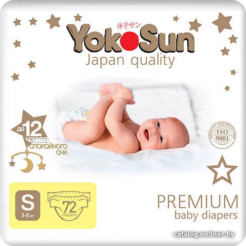 Подгузники YokoSun Premium S 3-6 кг (72 шт)
