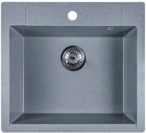 

Кухонная мойка Marblan Cubi (серебристый, с сифоном)