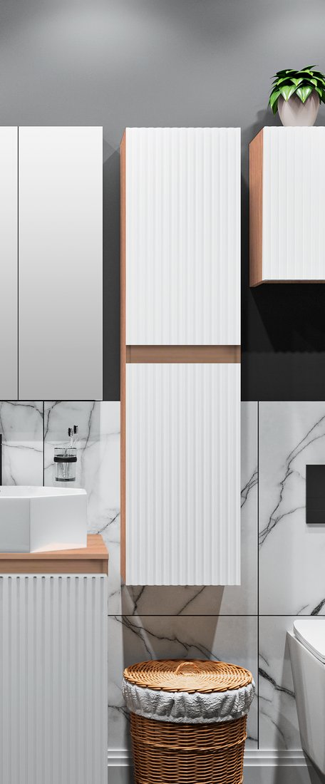 

Runo Шкаф-полупенал Соренто 40 вертикаль (крафтовый дуб/белый)