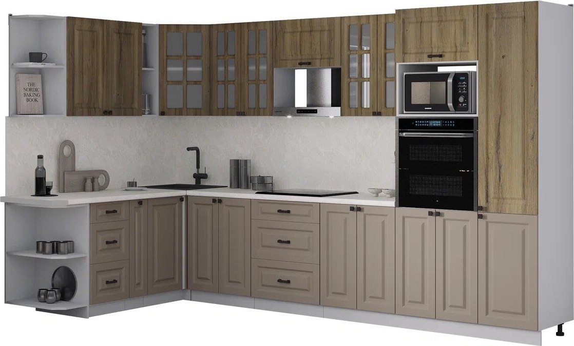 

Готовая кухня Интерлиния Мила Деко 1.88x3.4 LV (луна/дуб вотан/опал светлый)