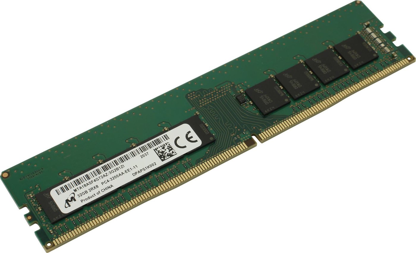 

Оперативная память Micron 32GB DDR4 PC4-25600 MTA18ASF4G72AZ-3G2B1