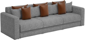 Диван Mebelico Мэдисон Long 59211 (рогожка, серый/коричневый)