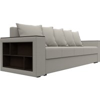 Диван Лига диванов Дубай Лайт полки слева 132280L (рогожка Амур 02 бежевый)