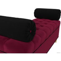 Банкетка Лига диванов Глория 113673 (микровельвет бордовый/черный/черный)