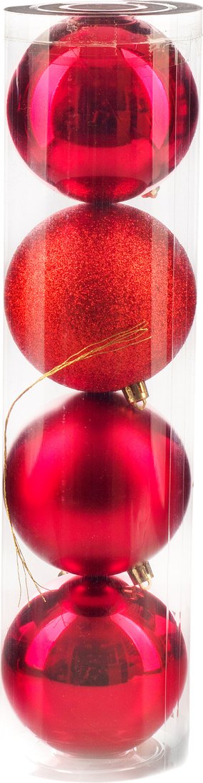 

Елочная игрушка Ausini VT25-04008-3 (красный, 4 шт)