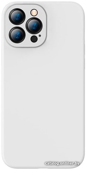 Чехол для телефона Baseus Liquid Silica Gel Protective для iPhone 13 Pro Max (белый)