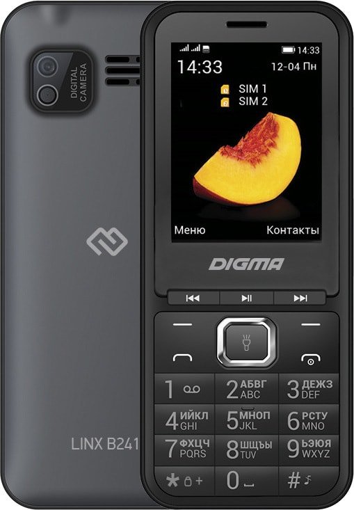 

Кнопочный телефон Digma Linx B241 (серый)
