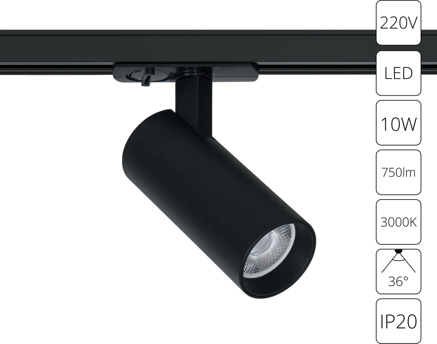 

Трековый светильник Arte Lamp Bene A1935PL-1BK