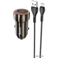 Автомобильное зарядное Hoco Z46 microUSB (серый)