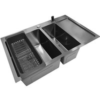 Кухонная мойка Stellar Decor S7850NB-2L-D (нано черный)