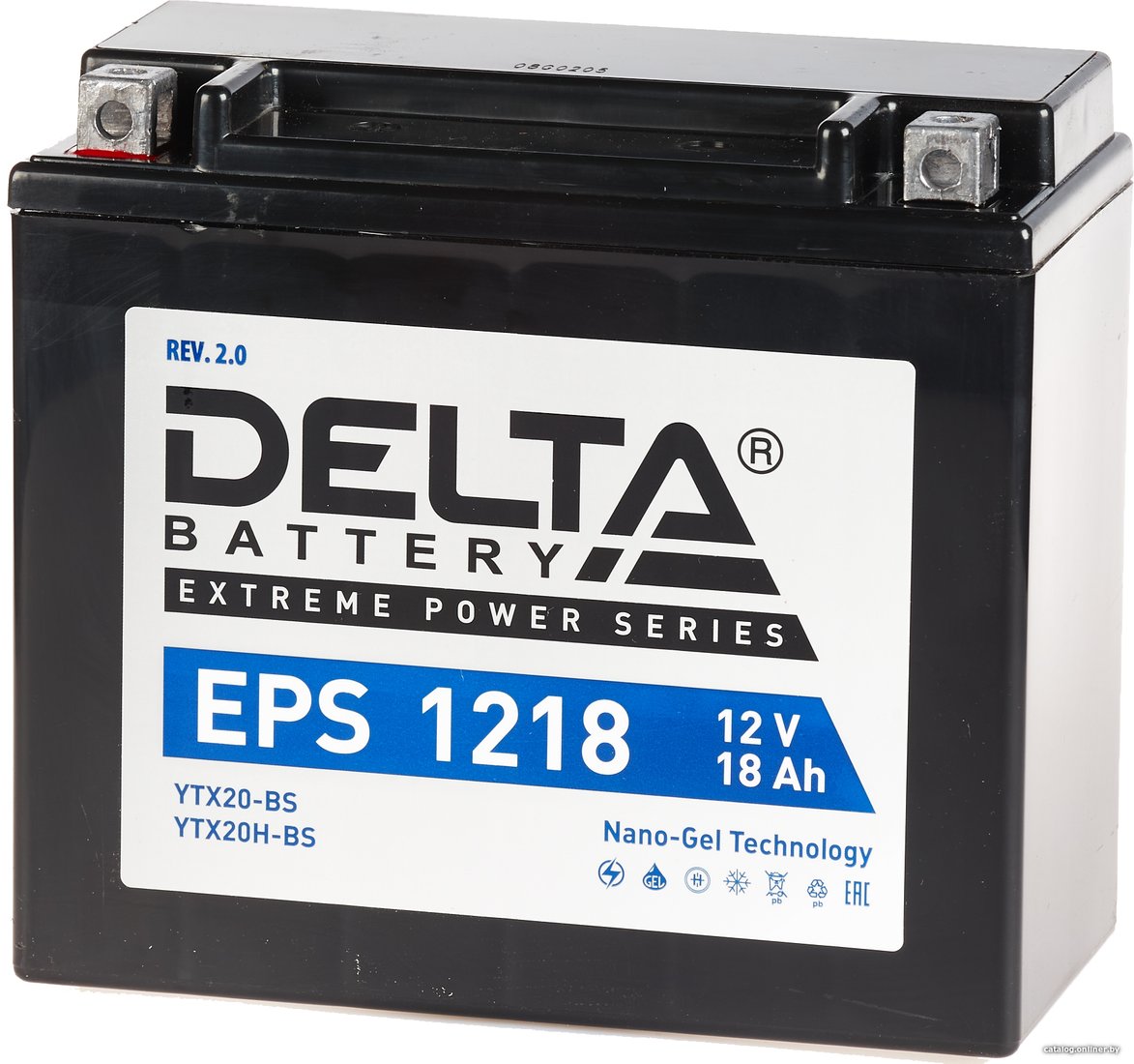 Мотоциклетный аккумулятор Delta EPS 1218 YTX20H-BS (18 А·ч)
