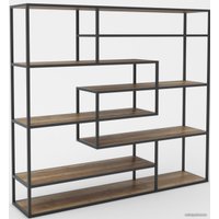 Стеллаж Hype Mebel Зиг-Заг 170x150 (черный/дуб галифакс олово)