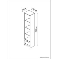 Стеллаж Mio Tesoro Сириус 1 ящик 39x190 2.02.07.130.3 (сонома)