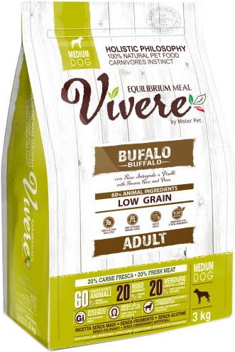 

Сухой корм для собак Vivere Medium Adult Buffalo (для взрослых средних пород с буйволом) 3 кг