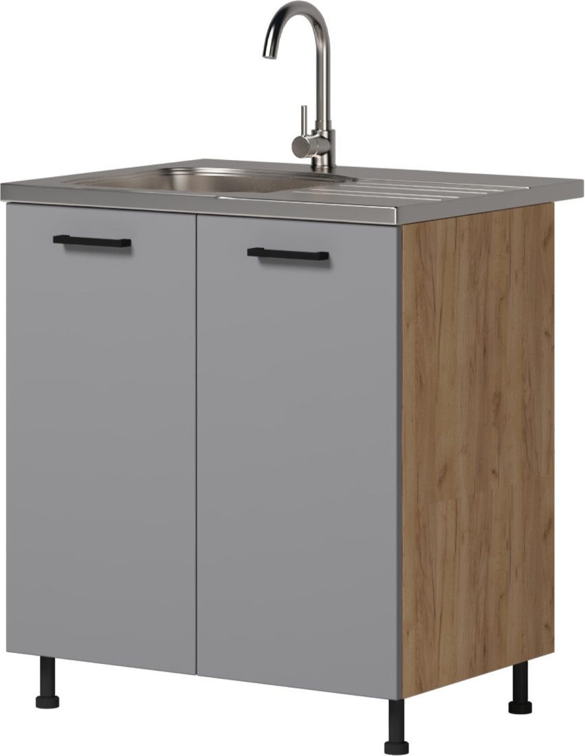 

Шкаф напольный Genesis Мебель Алиса Грей 800 (дуб золотой/серый)