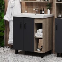  Onika Тумба под умывальник Тимбер 70.10 107057 (серый матовый/дуб сонома)