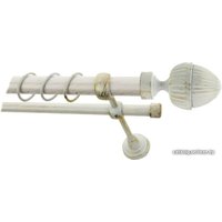 Карниз для штор Lm Decor Одеон (белое золото, гладкая, 1.4м 25мм, 2 ряда)