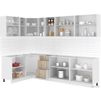 Готовая кухня Кортекс-мебель Корнелия Лира 1.5x2.9 без столешницы (капучино/оникс)