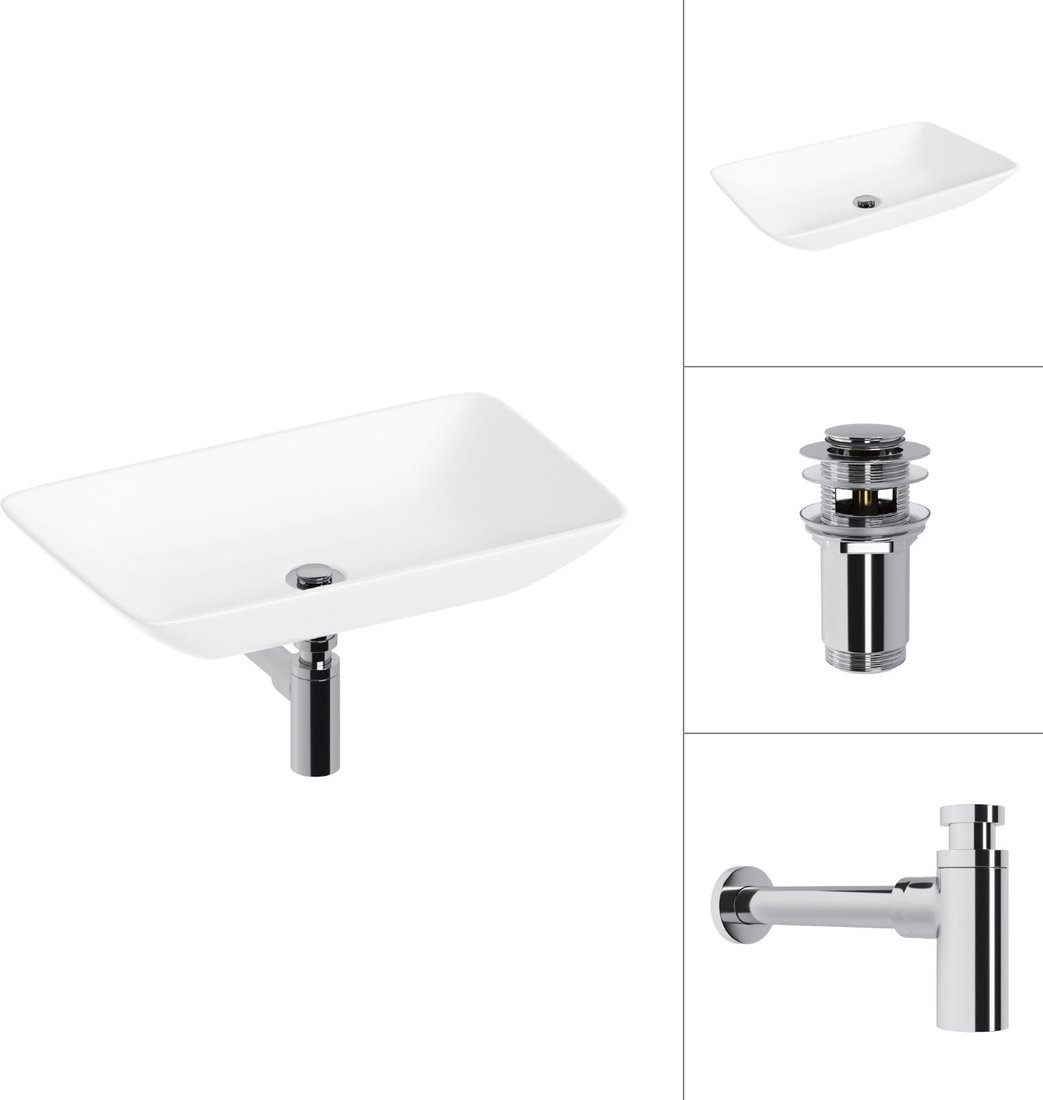 

Умывальник Lauter 21540 + клапан 21190CH + сифон 21635CH (хром)