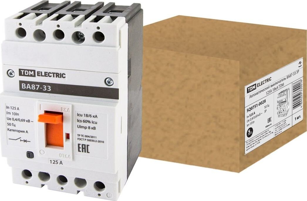 

Выключатель автоматический TDM Electric ВА87-33 3Р 125А 18кА SQ0751-0028