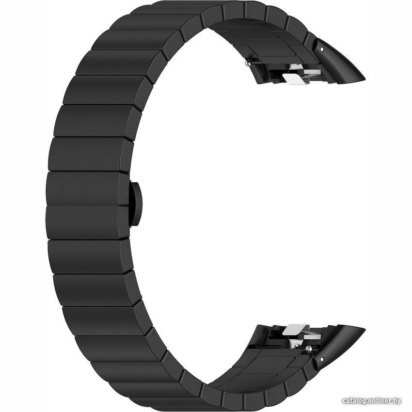 Браслет Rumi Snake металлический блочный для Huawei Band 6 / Honor Band 6 (черный)