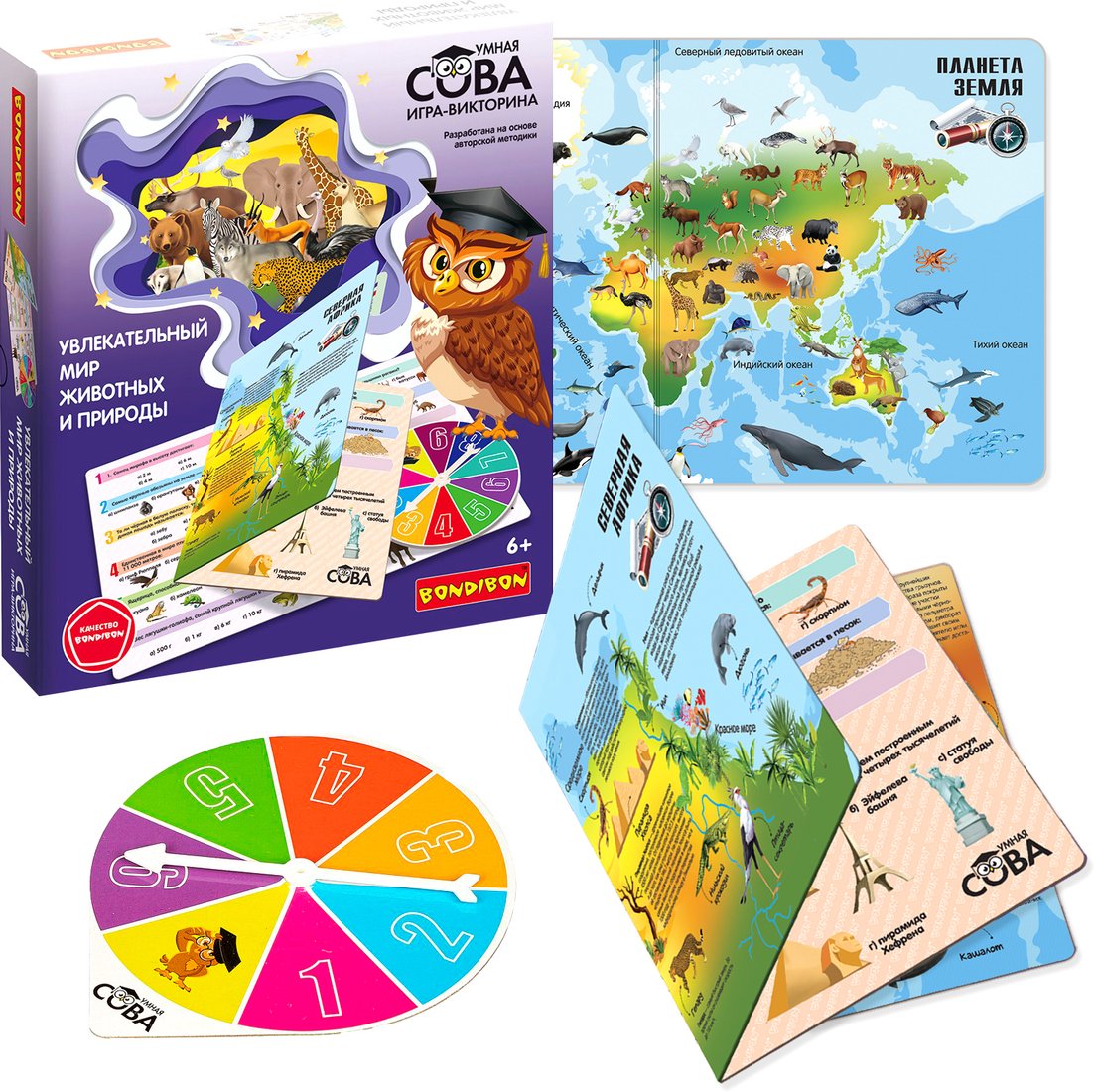 

Детская настольная игра Bondibon Увлекательный мир животных и природы ВВ5551