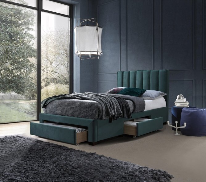 Кровать Halmar Grace Velvet 120/200 (темно-зеленый)