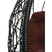 Кресло M-Group Кокос на подставке 11590405 (черный ротанг/коричневая подушка)