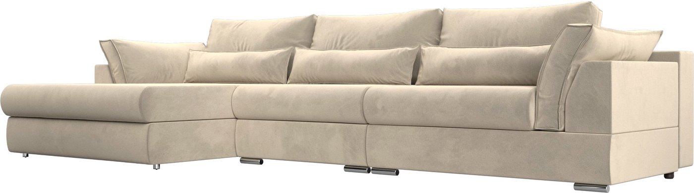 

Угловой диван Лига диванов Пекин Long левый (микровельвет бежевый)