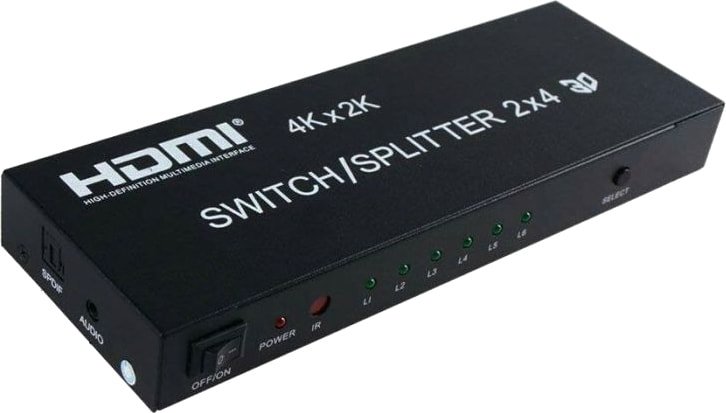 

Переключатель USBTOP 4Kx2K HDMI Switch/Splitter 2x4 3D