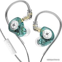 Наушники KZ Acoustics EDX Pro (с микрофоном, циан)