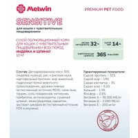 Сухой корм для кошек Melwin для кошек с чувствительным пищеварением индейка и шпинат (2.5кг)