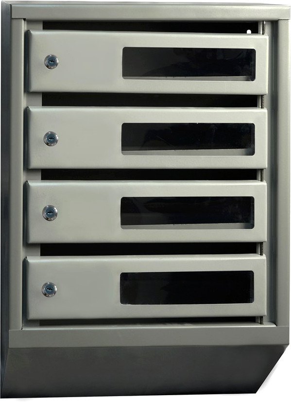 

Почтовый ящик Klesto Вертикальный 4 секции (с окошком, с задней стенкой)