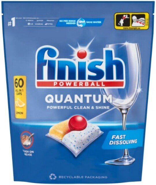 

Капсулы для посудомоечной машины Finish Powerball Quantum All in 1 Lemon (60 шт)