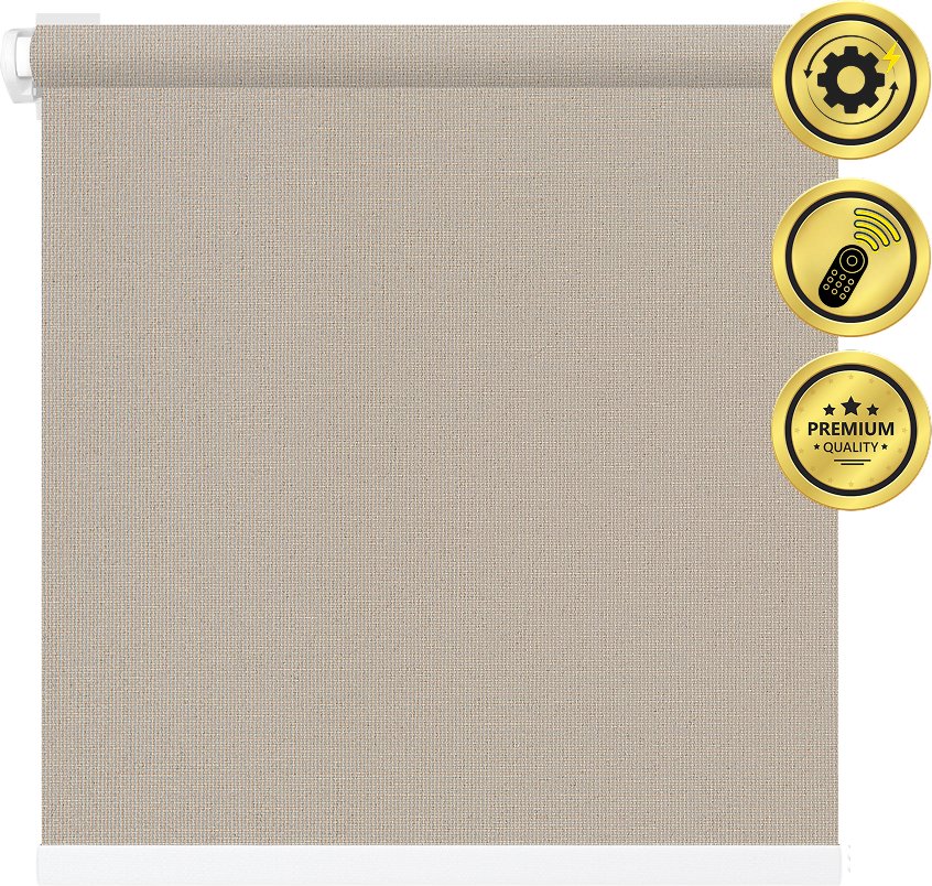 

Рулонная электроштора НеоФьюжен Эден 200 200х200 правая (кварцевый, белая фурнитура)