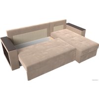 Угловой диван Лига диванов Дубай лайт правый 114151 (велюр бежевый)