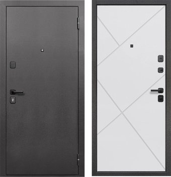Металлическая дверь Guard 86x205x7 правая (серебристый/белый матовый)