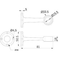Держатель для рейлинга Tris 994 д.25 (черный)