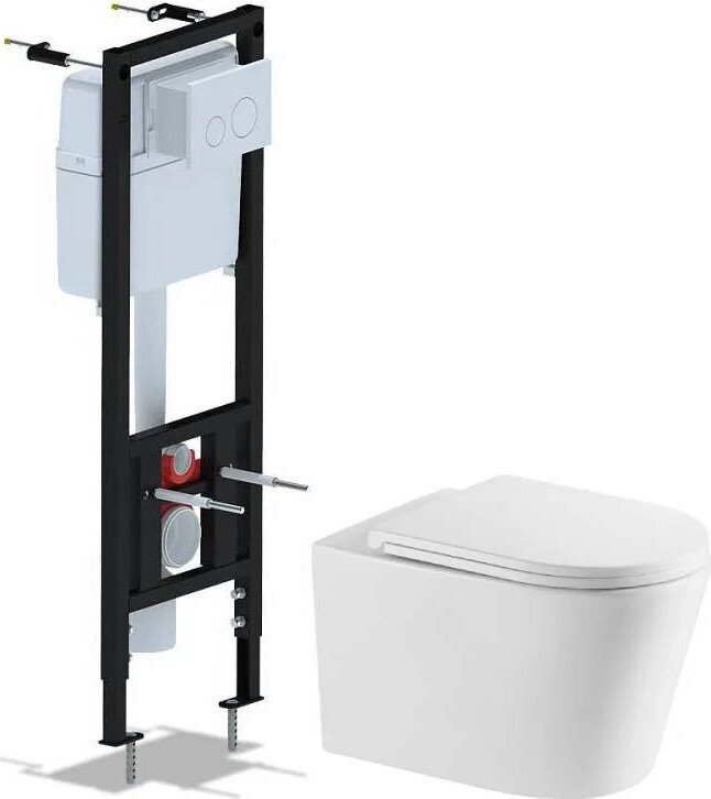 Унитаз подвесной Saniteco Tornado KW-9005WT + Ани Пласт WCP4130
