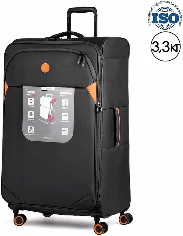 

Чемодан-спиннер Verage Cambridge-II 20077W-3 80 см (черный)