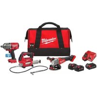  Milwaukee 4933498576 (гайковерт, болгарка, смазочный пистолет, 3 АКБ, сумка)