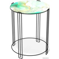 Журнальный столик Sheffilton SHT-CT53 (лазурно голубой/черный муар)