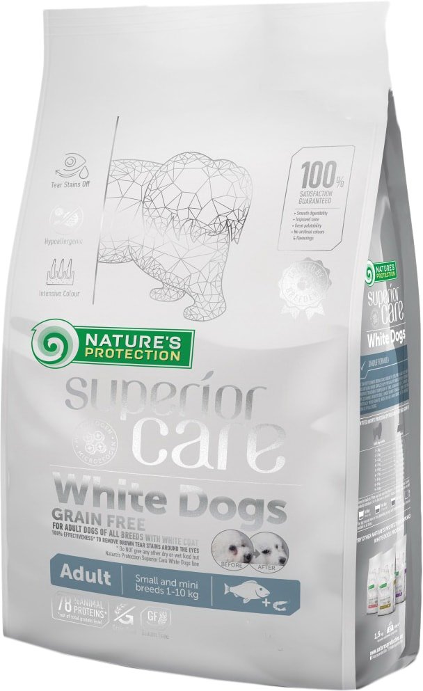 

Сухой корм для собак Nature's Protection Superior Care White Dogs GF White Fish Adult Small & Mini 10 кг