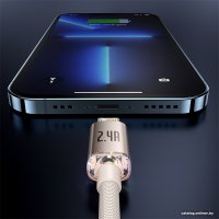 Кабель Baseus Crystal Shine USB Type-A - Lightning (1.2 м, розовый)