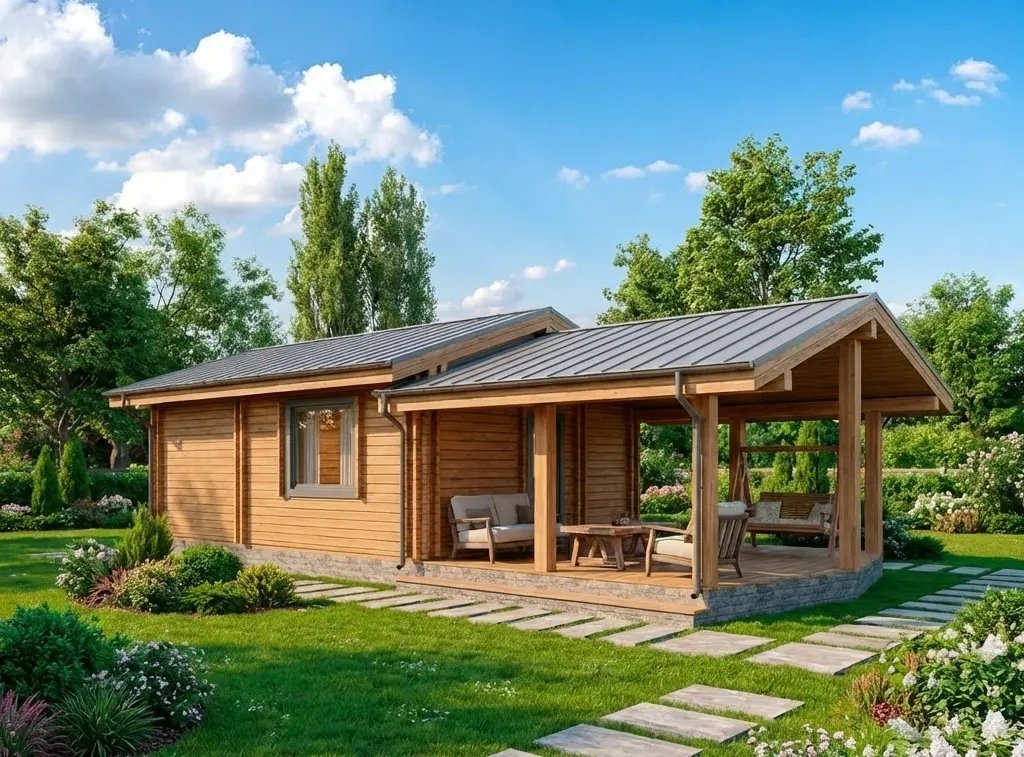 Русская баня Woods Утепленная из бруса Дух леса